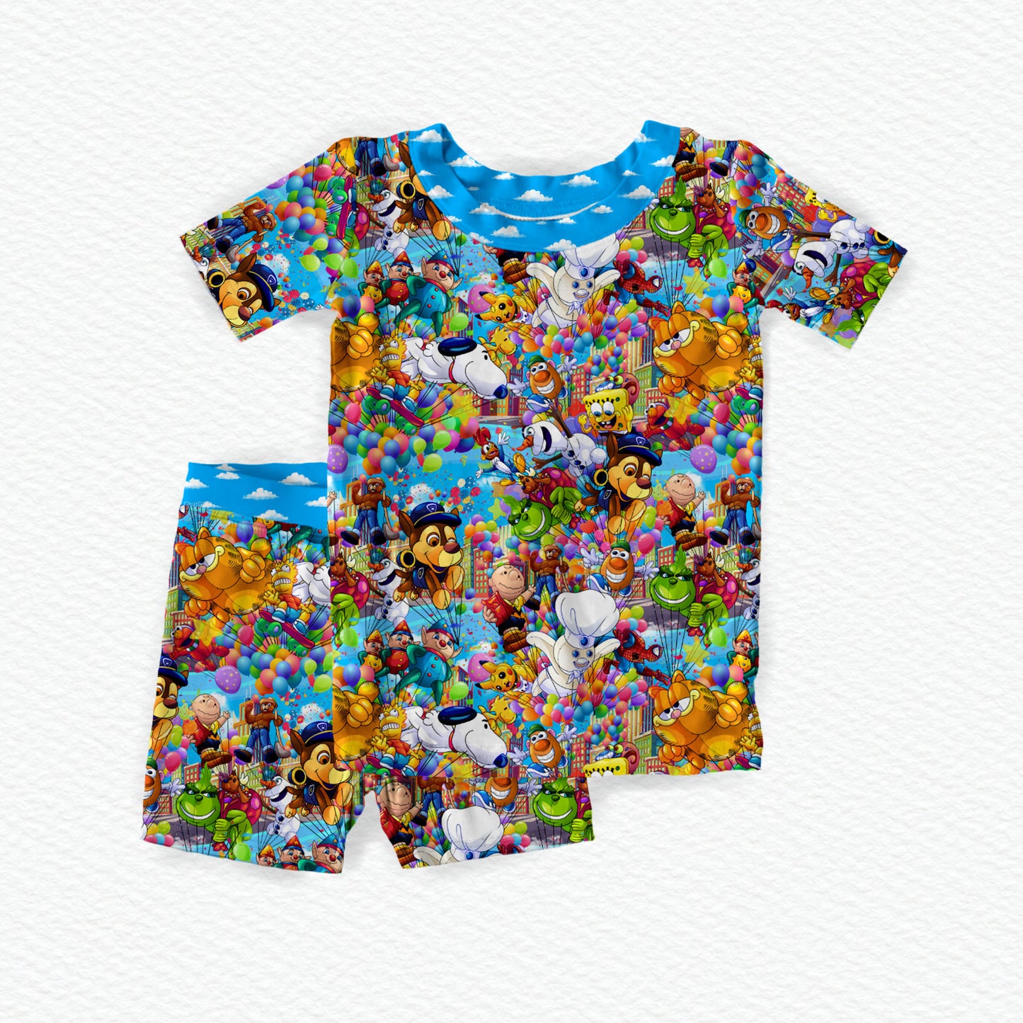 Macy's Thanksgiving Parade Bamboo Short Sleeve & Shorts Two Piece Pajama Set