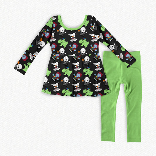 NBC Tiny People Bamboo Long Sleeve Peplum & Leggings Set