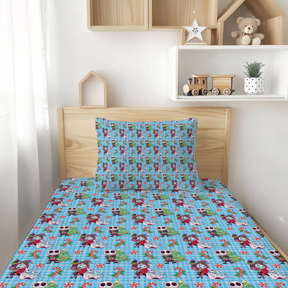 Festive Fright Christmas Bamboo Twin Sheet & Pillowcase Set