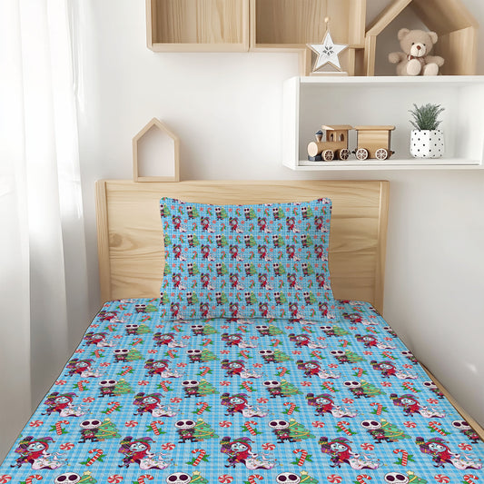 Festive Fright Christmas Bamboo Twin Sheet & Pillowcase Set
