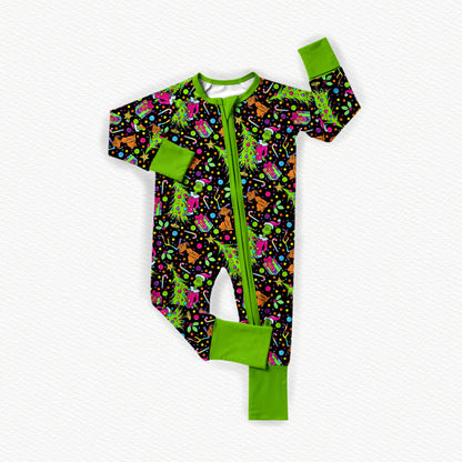 Neon Grump Christmas Bamboo Zippy Pajamas