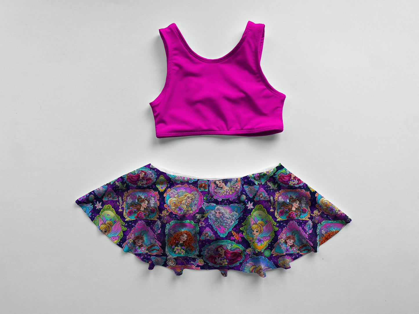 Mirror, Mirror On The Wall Safe Swim Two Piece - NEON PINK (Highly visible in both lakes and pools)