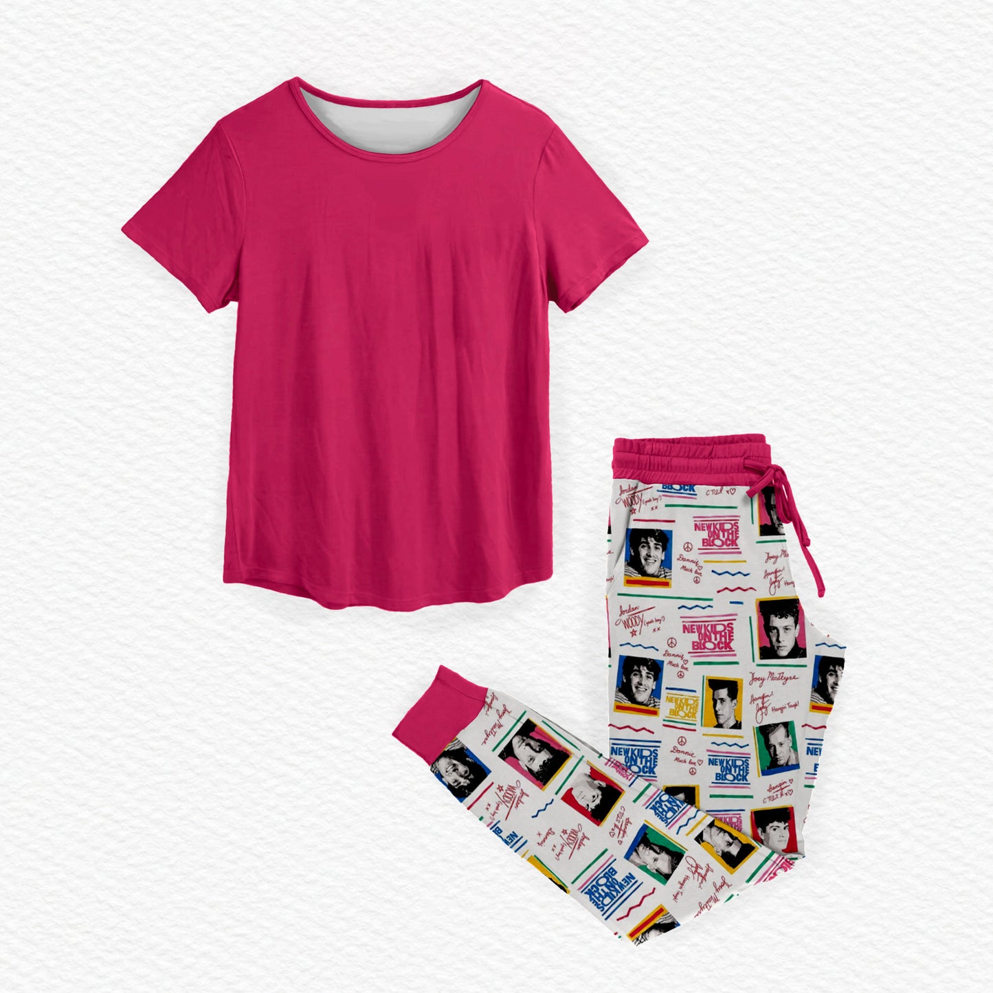 New Kids On The Block Bamboo Adult Jogger Style Sleep Set