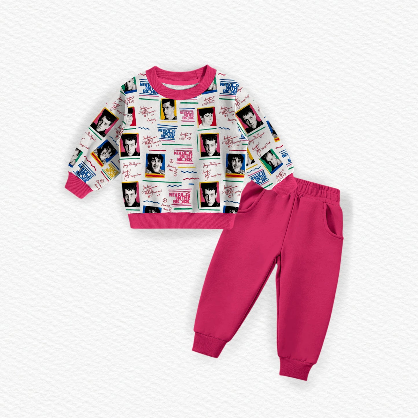 New Kids On The Block Bamboo French Terry Crewneck & Joggers Set