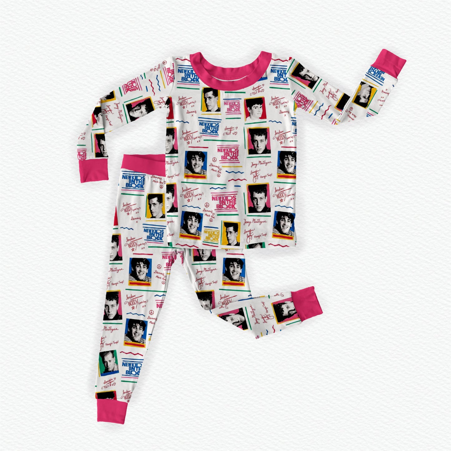 New Kids On The Block Bamboo Long Sleeve Two Piece Pajama Set