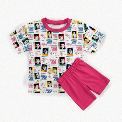 New Kids On The Block Bamboo Adult Oversized Pocket Tee & Biker Shorts (with pockets) Set