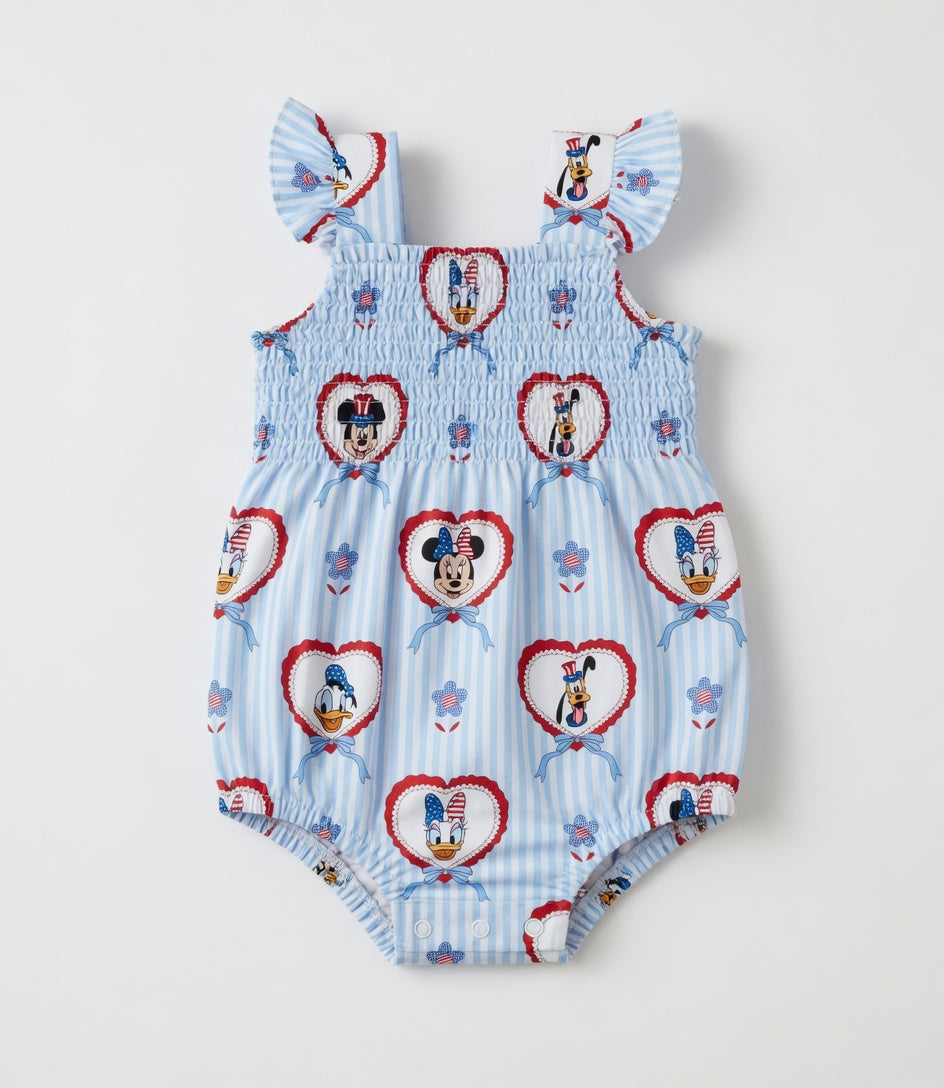 A Disney 4th Bamboo Smocked Bubble Romper