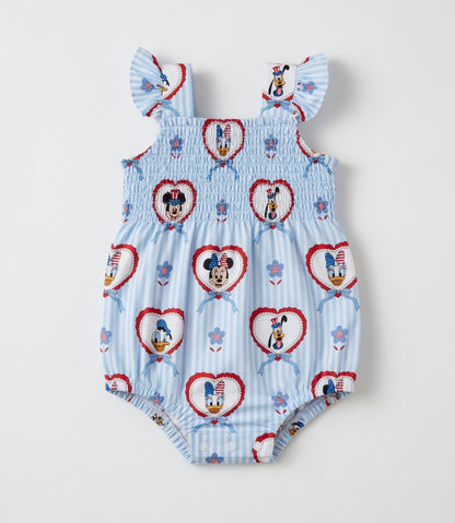 A Disney 4th Bamboo Smocked Bubble Romper