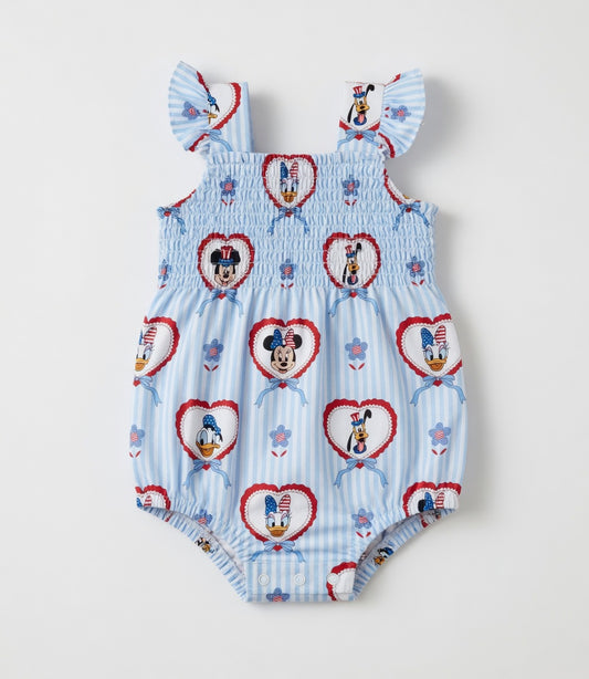 A Disney 4th Bamboo Smocked Bubble Romper