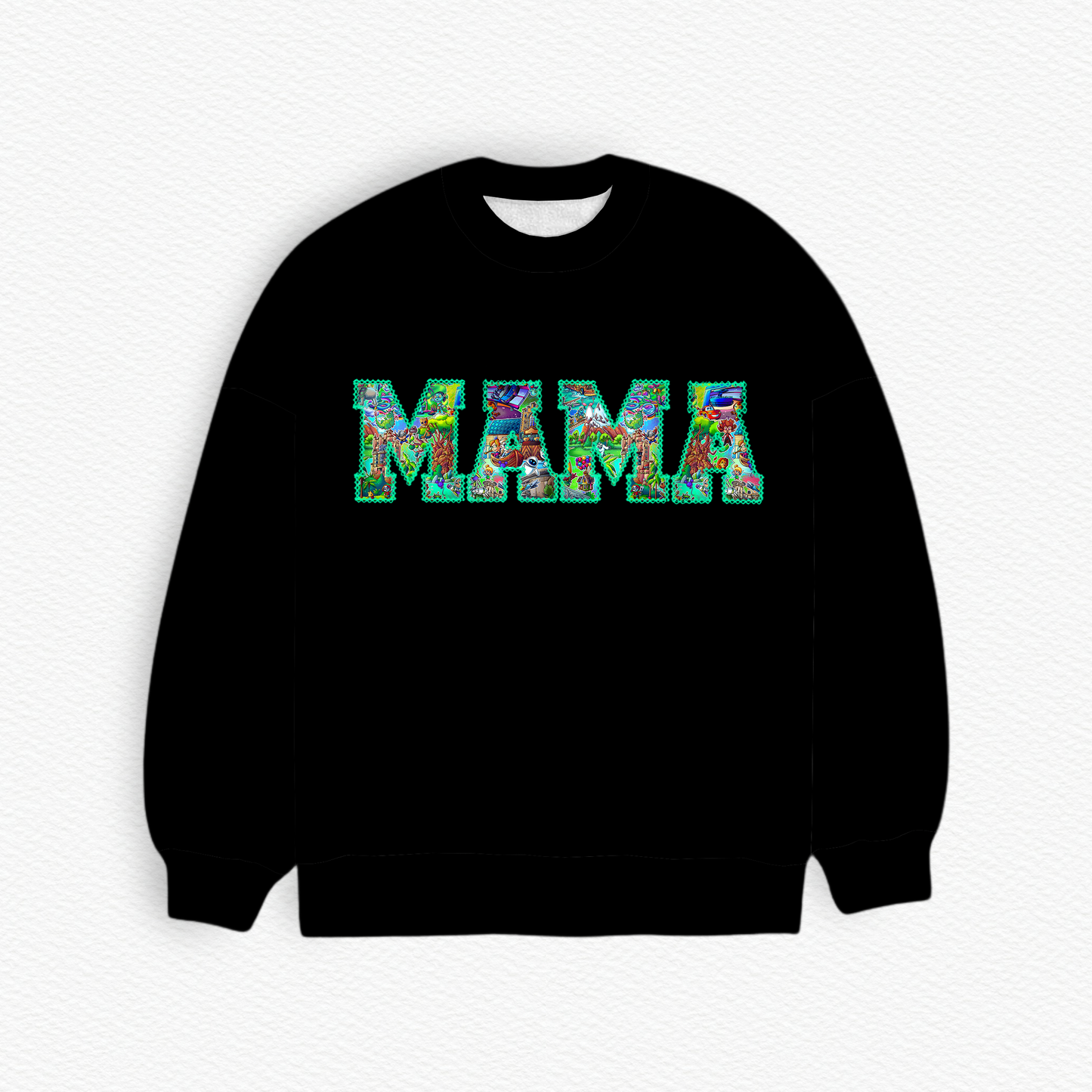 The Park Toons MAMA Embroidered French Terry Bamboo Adult Sweatshirt