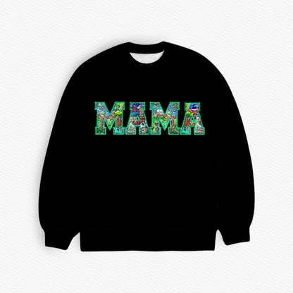 The Park Toons MAMA Embroidered French Terry Bamboo Adult Sweatshirt