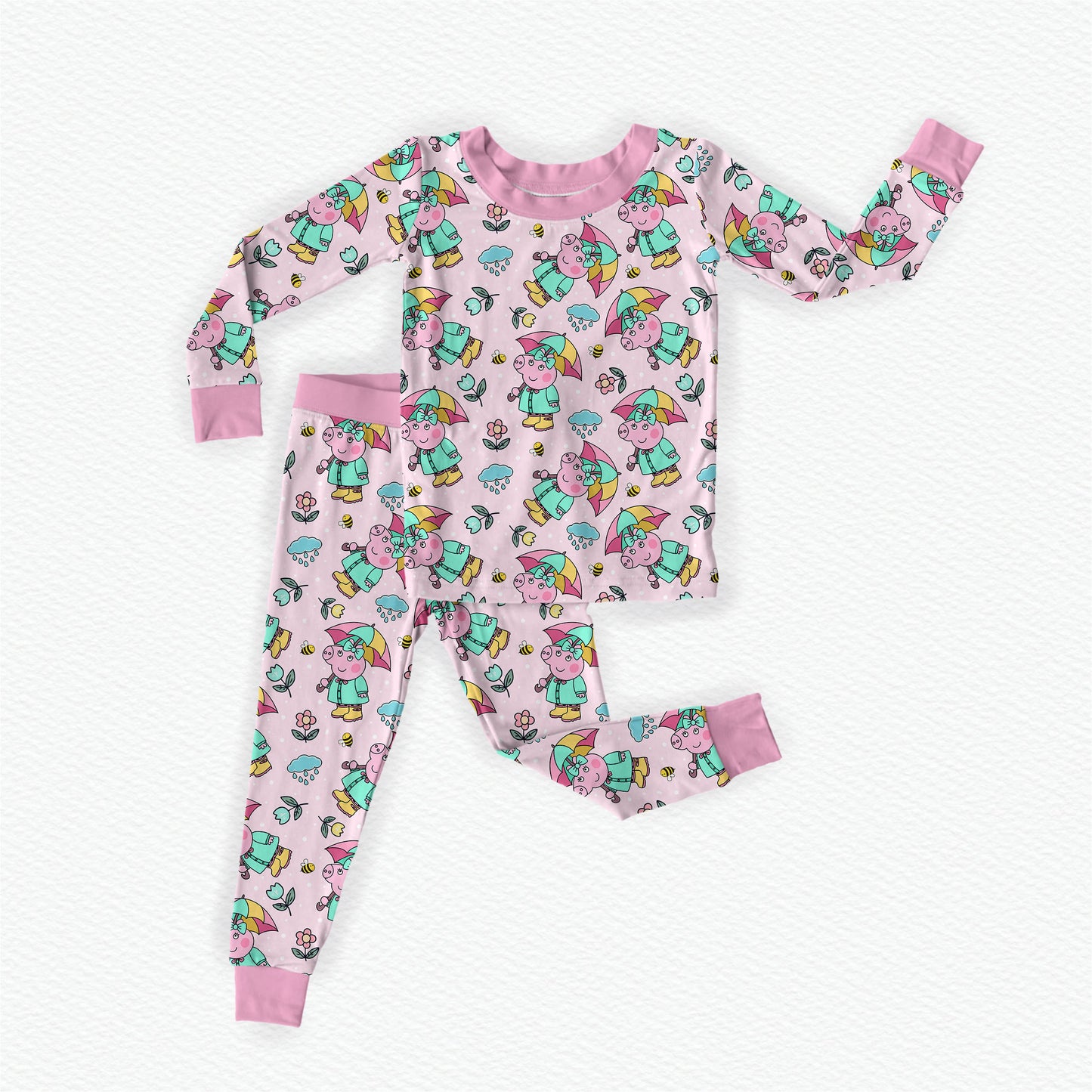 Muddy Puddles Bamboo Long Sleeve Two Piece Pajama Set