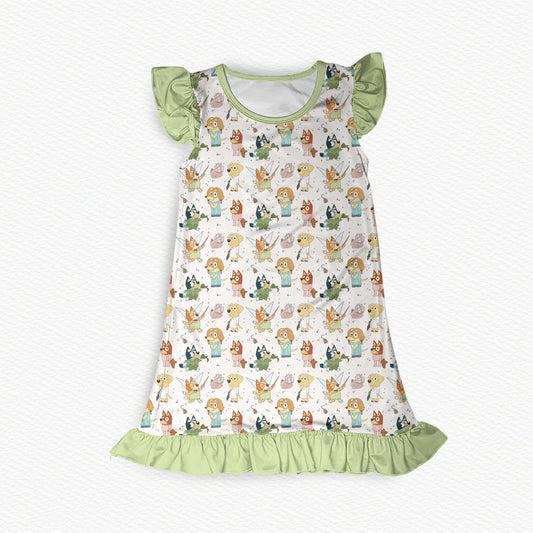 Heelers In Neverland Flutter Sleeve Bamboo Short Sleeve Nightgown