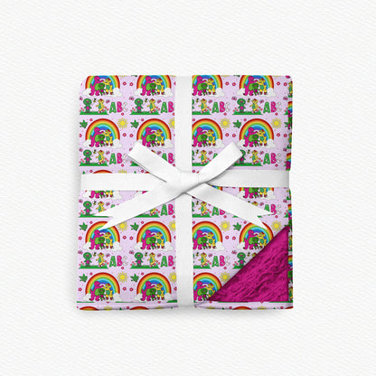 Barney & Butterflies Fur Backed 50x50 Bamboo Blanket