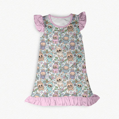 Lychee Berry Flutter Sleeve Bamboo Short Sleeve Nightgown