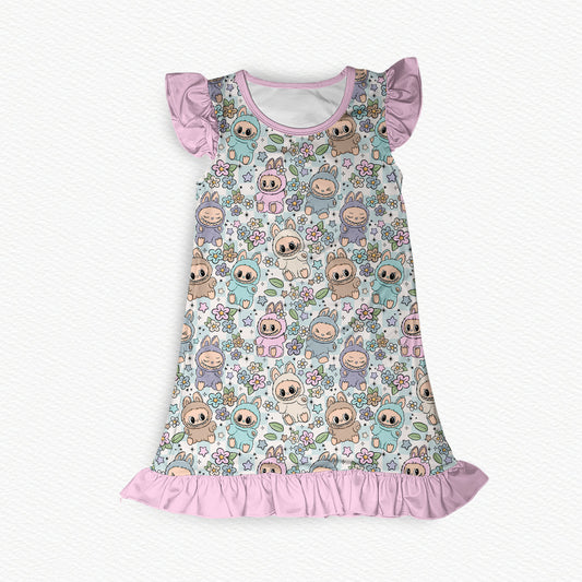 Lychee Berry Flutter Sleeve Bamboo Short Sleeve Nightgown