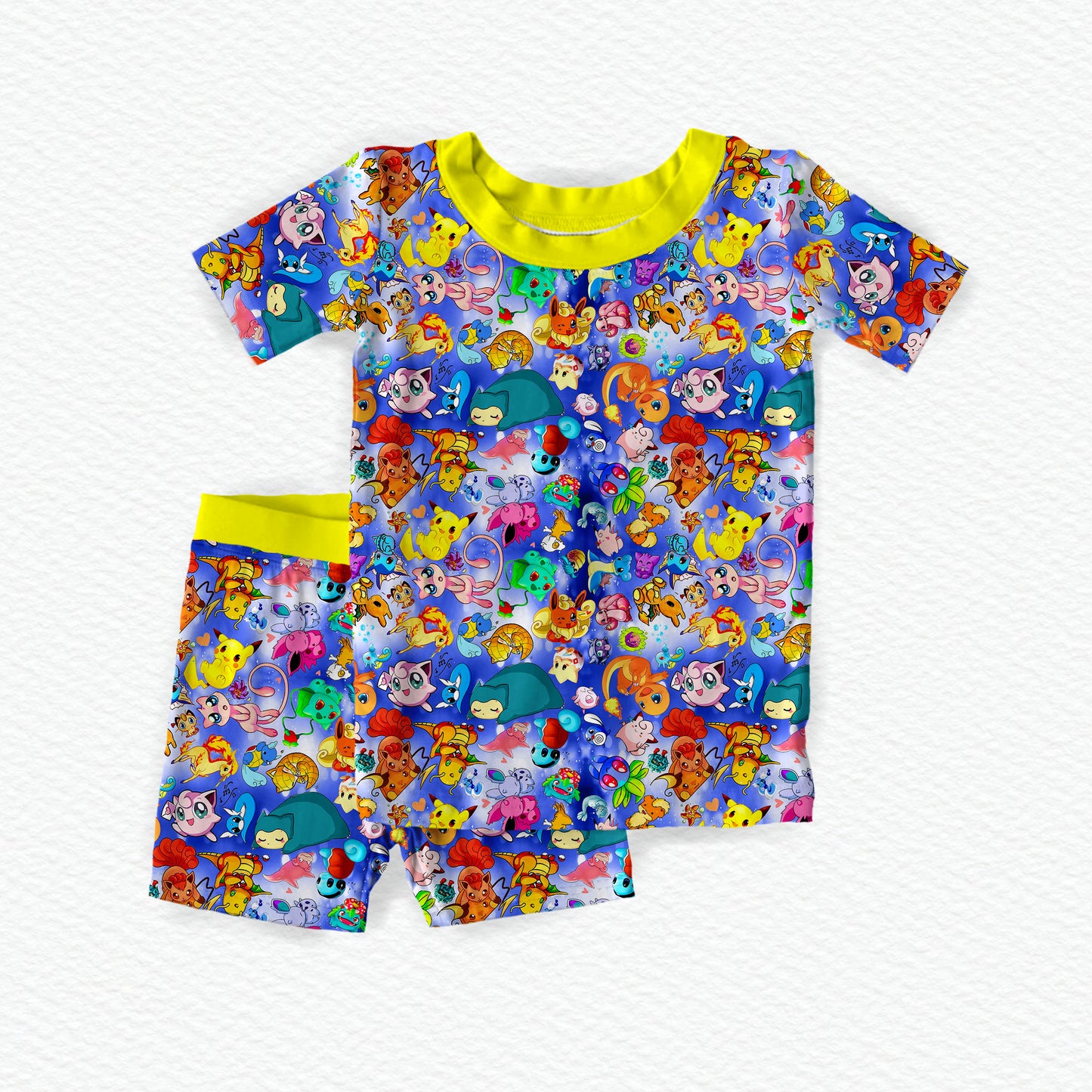 Gotta Catch 'Em All! Bamboo Short Sleeve & Shorts Two Piece Pajama Set