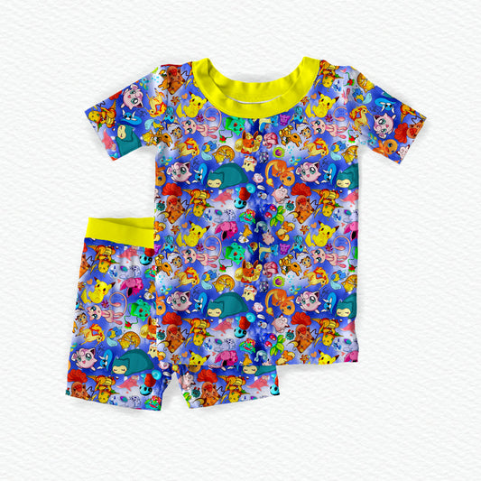 Gotta Catch 'Em All! Bamboo Short Sleeve & Shorts Two Piece Pajama Set