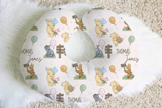 Winnie The Pooh Personalized Baby Name Nursing Pillow Cover