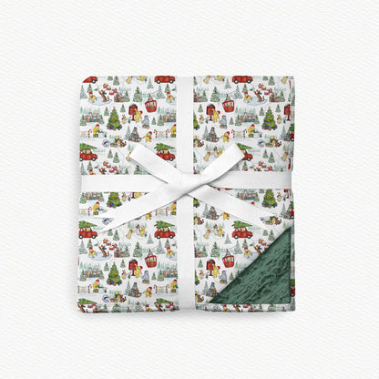 100 Acre Holiday's Fur Backed Bamboo Blanket