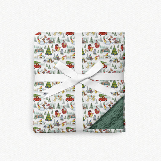100 Acre Holiday's Fur Backed Bamboo Blanket