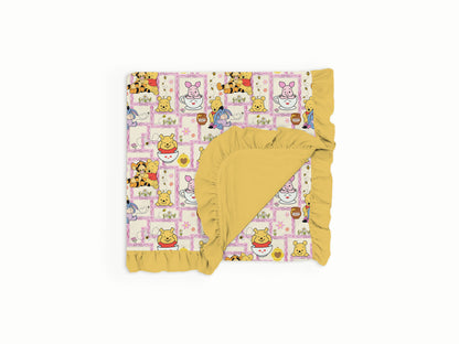 Pooh Patches Bamboo Ruffle Blanket 30x40