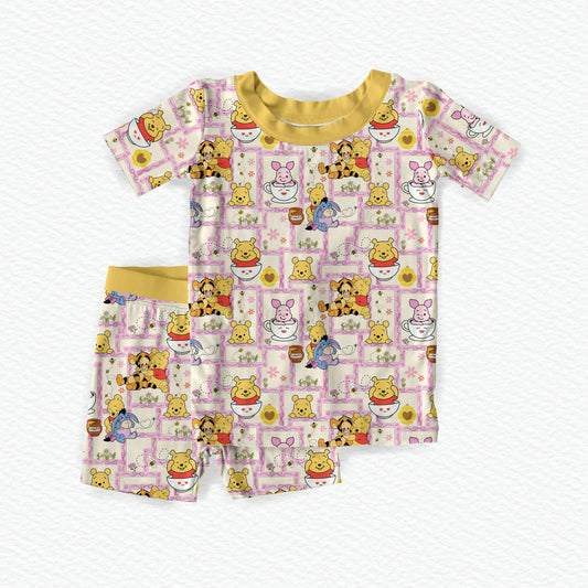 Pooh Patches Bamboo Short Sleeve & Shorts Two Piece Pajama Set
