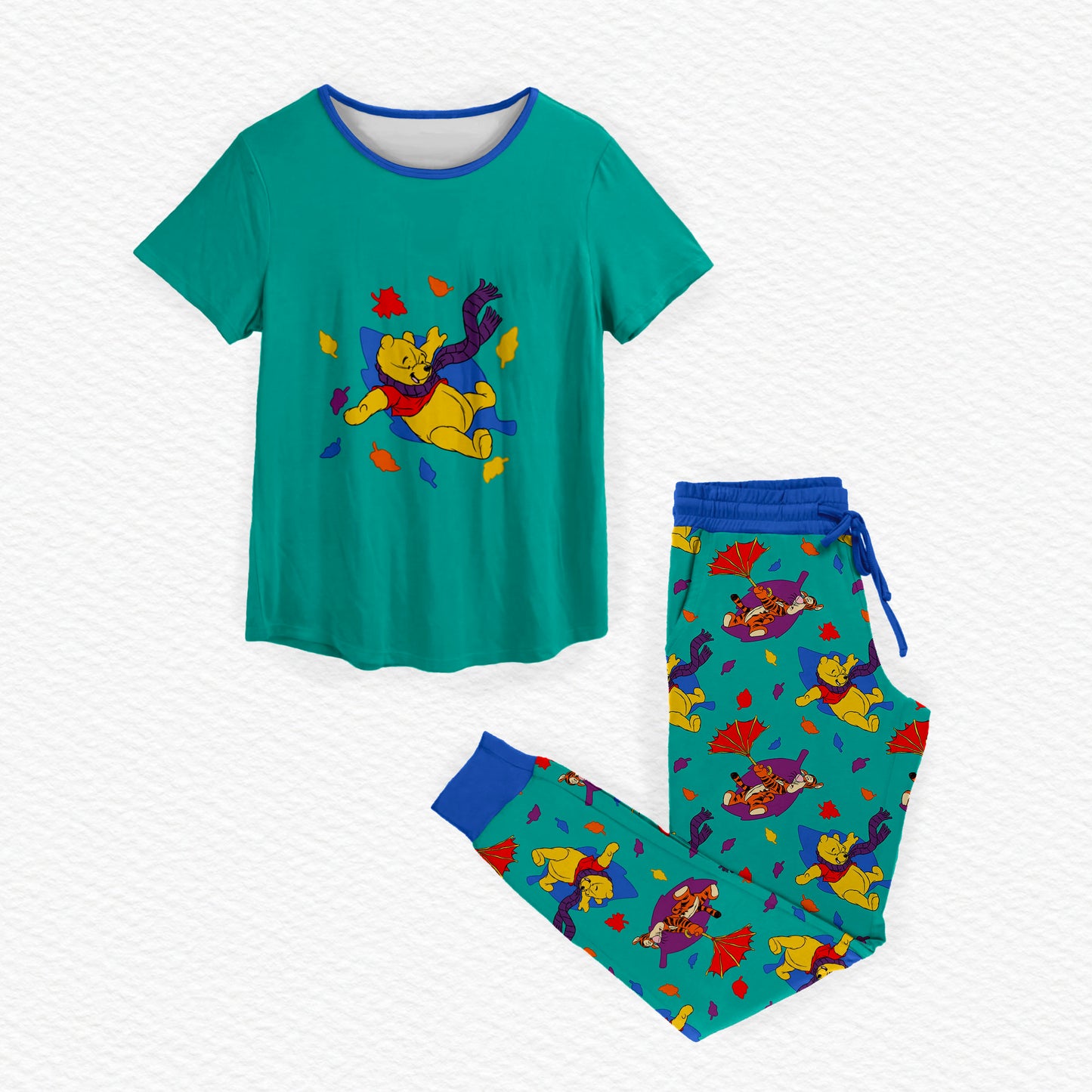 Fall Winnie The Pooh Bamboo Adult Jogger Style Sleep Set