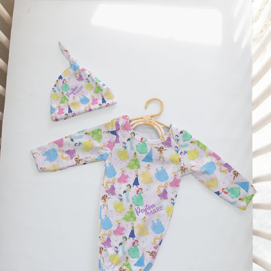 Princess Personalized Name Newborn Gown