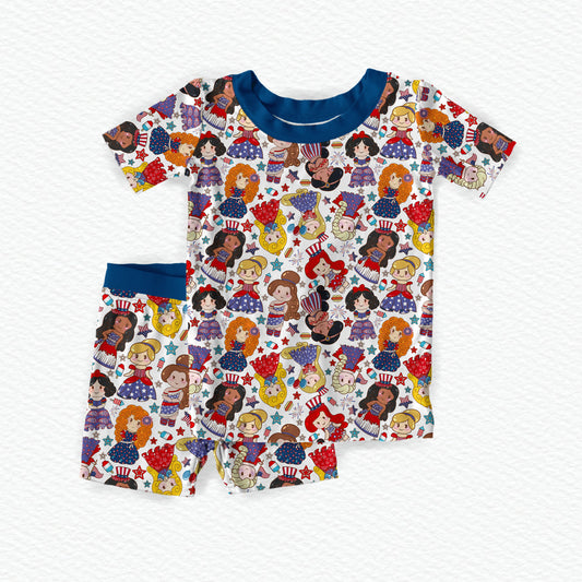 Firework Fairytale Bamboo Short Sleeve & Shorts Two Piece Pajama Set
