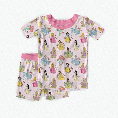 Palace Party Bamboo Short Sleeve & Shorts Two Piece Pajama Set