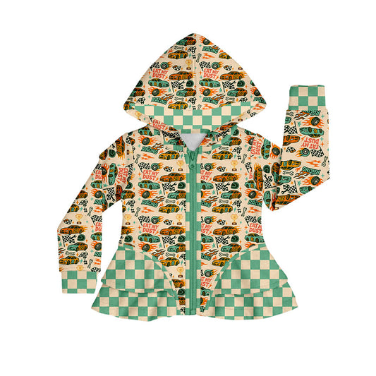 Race Time With Dad Bamboo Ruffle Zip Up Jacket