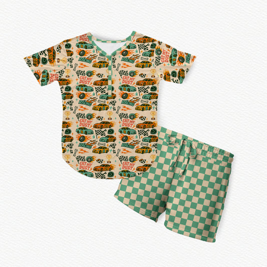 Race Time With Dad Bamboo Women's Short Sleeve & Shorts Pajama Set