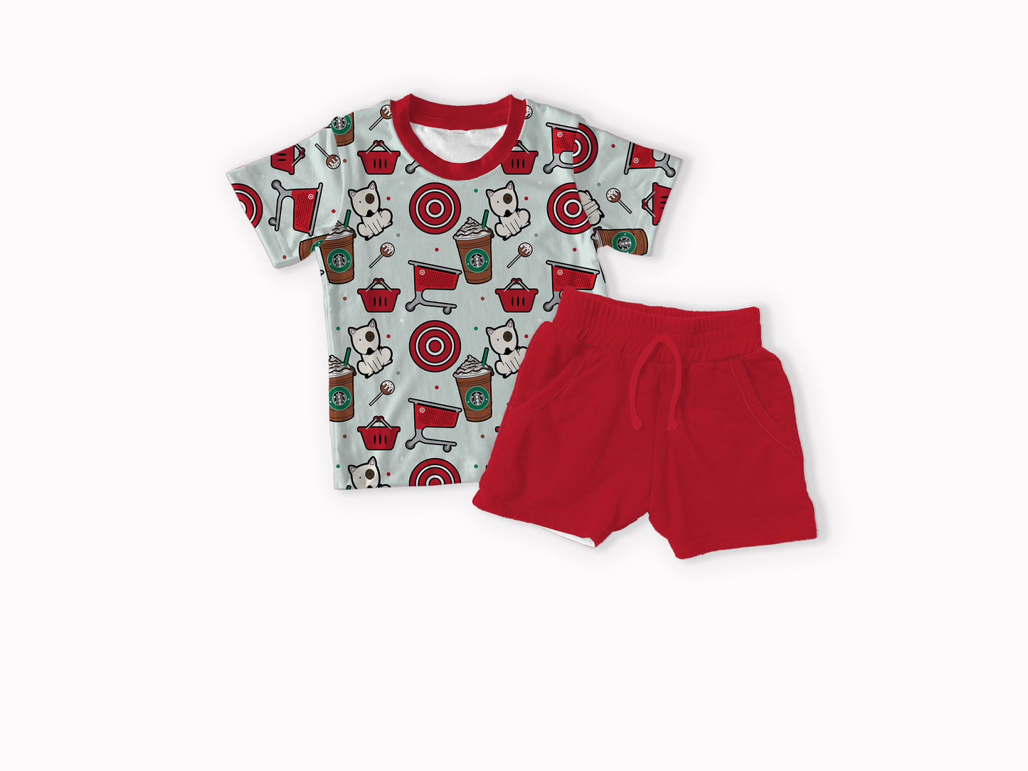 Carts & Coffee Bamboo T-shirt & Shorts Set