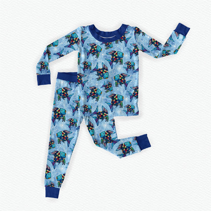 Spectacular Scales Bamboo Long Sleeve Two Piece Pajama Set