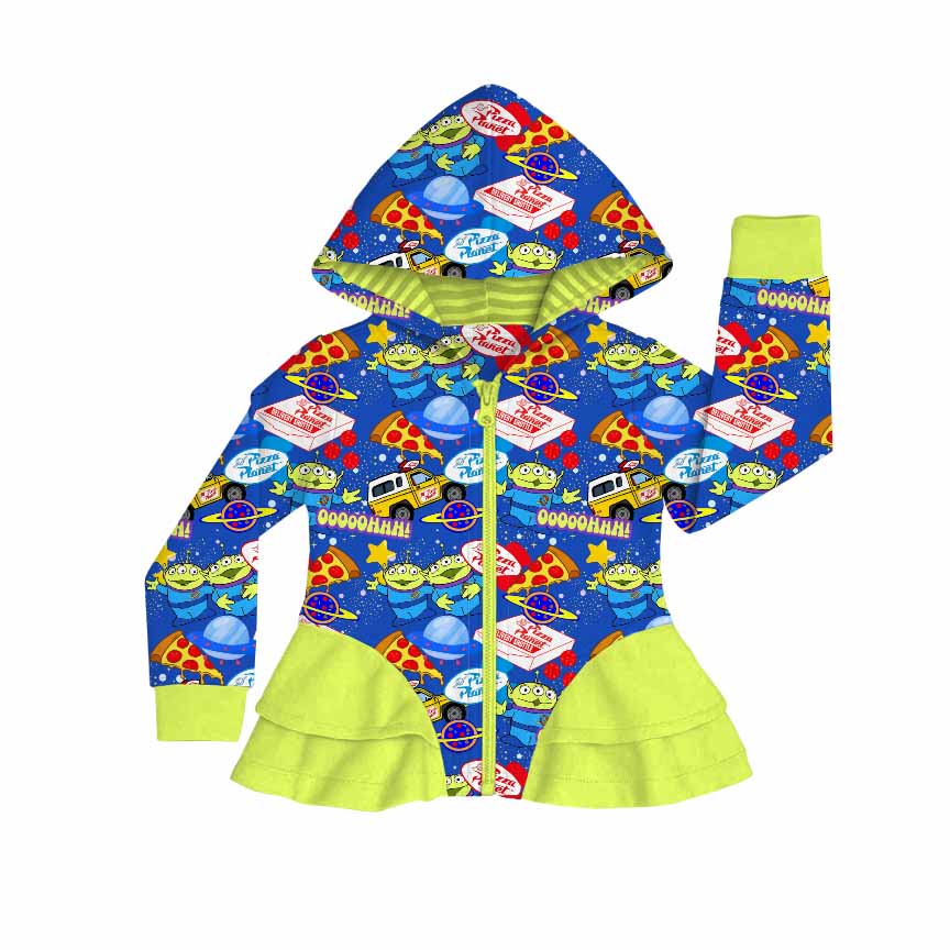 Pizza Planet Pals Bamboo French Terry Ruffle Zip Up Jacket