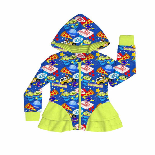 Pizza Planet Pals Bamboo French Terry Ruffle Zip Up Jacket