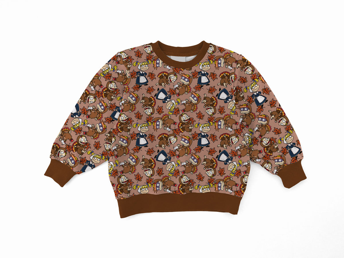Tommy's Turkey Day Youth French Terry Bamboo Crewneck