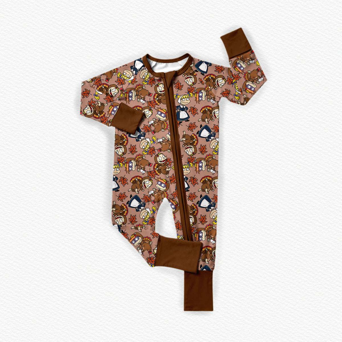 Tommy's Turkey Day Bamboo Zippy Pajamas