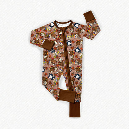 Tommy's Turkey Day Bamboo Zippy Pajamas