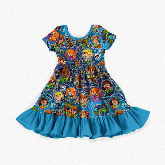 Scooby Toons Bamboo Short Sleeve Ruffle Dress
