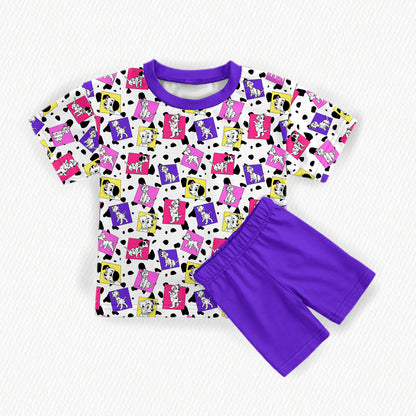 101 Dalmatians Bamboo Adult Oversized Pocket Tee & Biker Shorts (with pockets) Set