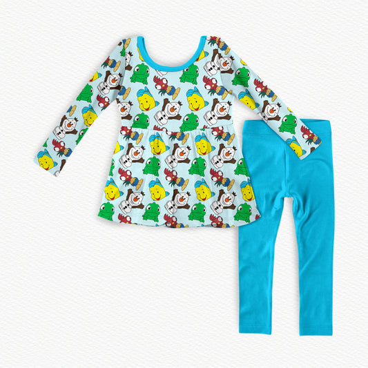 Sidekicks Tiny People Bamboo Long Sleeve Peplum & Leggings Set