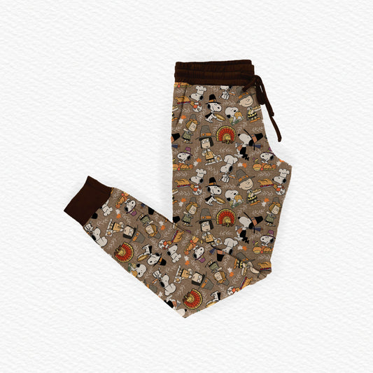Snoopy's Thanksgiving Feast Bamboo Adult Jogger Pants