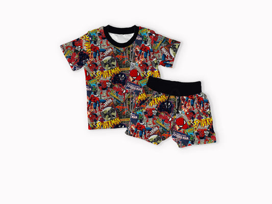 Spidey Time Bamboo Tee & Jogger Short Set