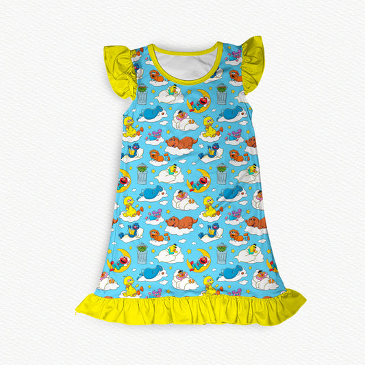 Snoozy Street Flutter Sleeve Bamboo Short Sleeve Nightgown
