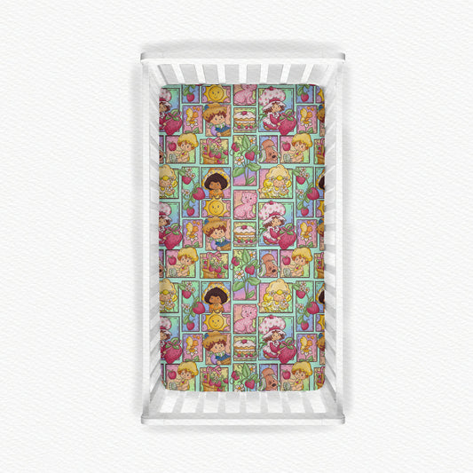 Strawberry Patchwork Bamboo Crib Sheet