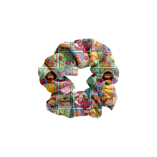 Strawberry Patchwork Bamboo Scrunchie