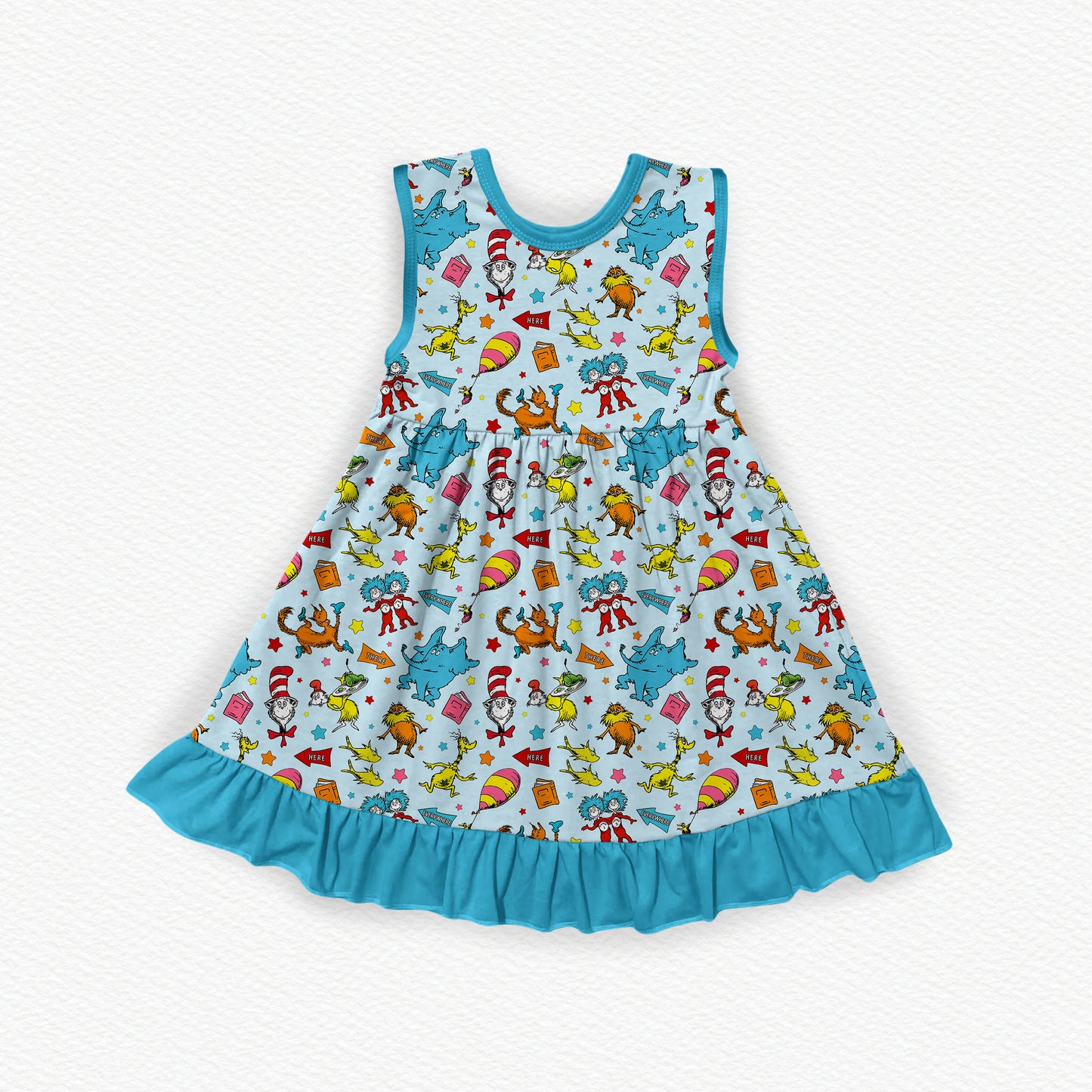 Land Of Seuss Bamboo Tank Ruffle Dress