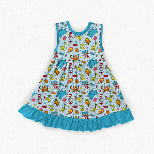 Land Of Seuss Bamboo Tank Ruffle Dress